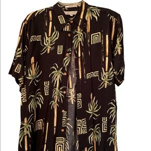 Imprints Palm Tree Button Shirt L